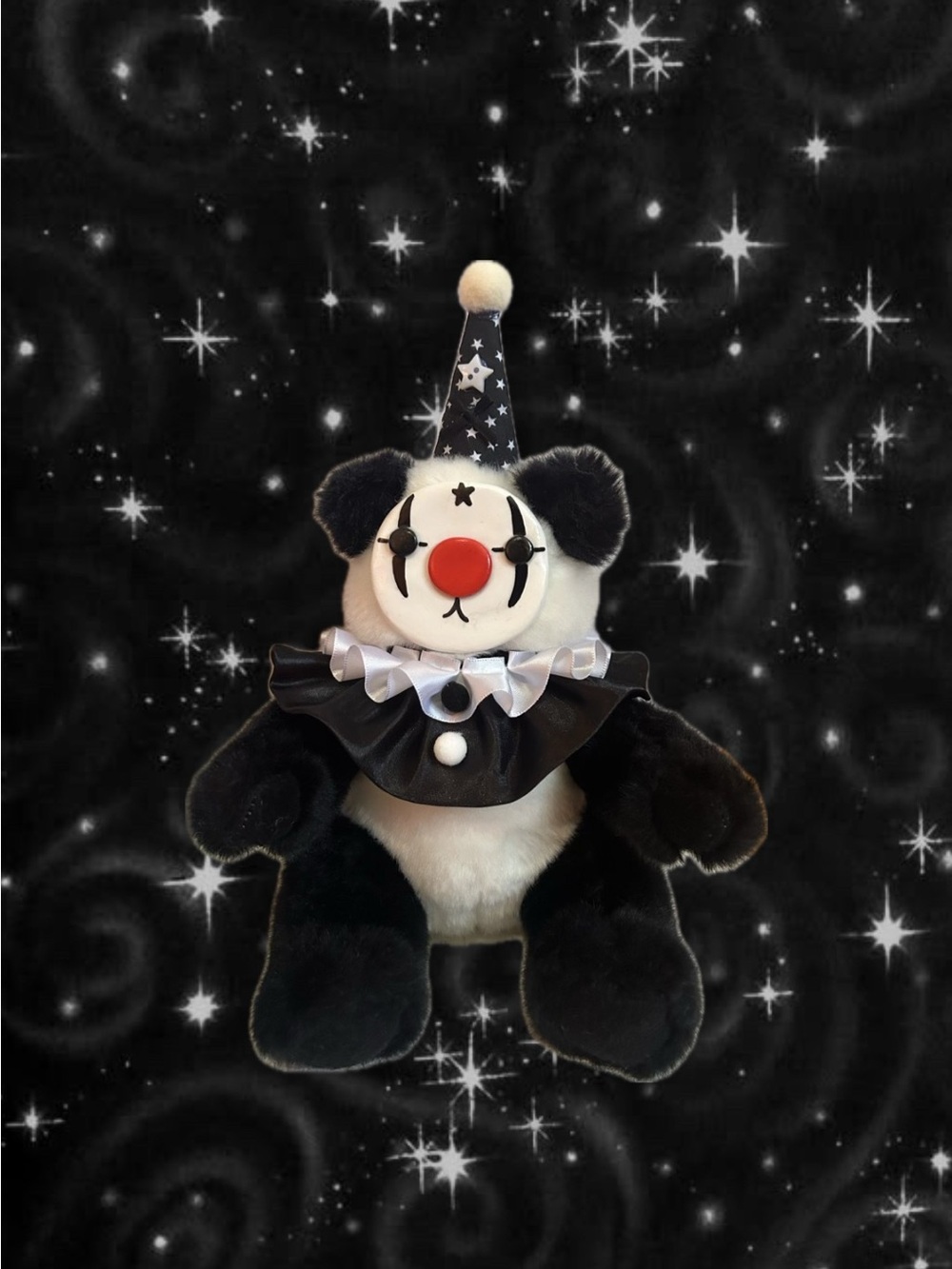 Black & White Clown Panda Plush Toy - Brand
